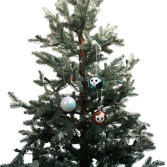 6 Pack 45mm Skull Iridescent & Shiny Halloween Ball Ornaments by Ashland®